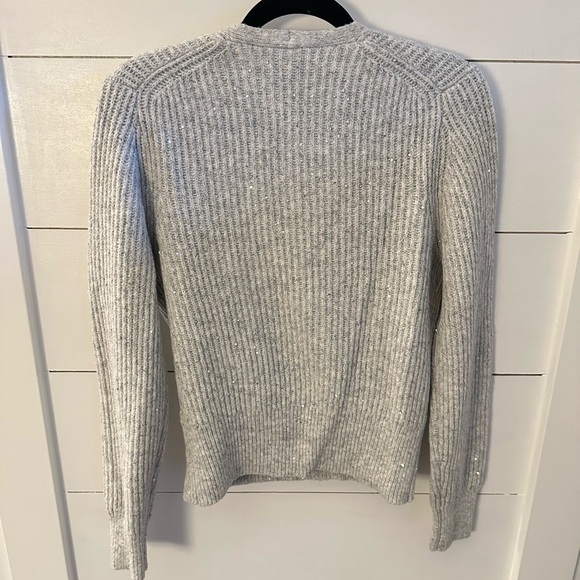 NWT SP MICHAEL STARS Laurel grey sparkle detail woman surplice Wrap rib sweater - Picture 3 of 16